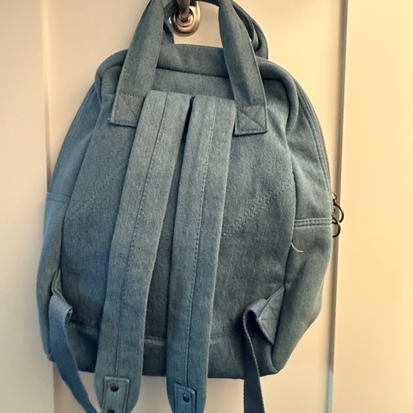 Disney Store ShopDisney Mickey Mouse Icon Flair Denim Blue Backpack Carry Bag - Picture 4 of 6